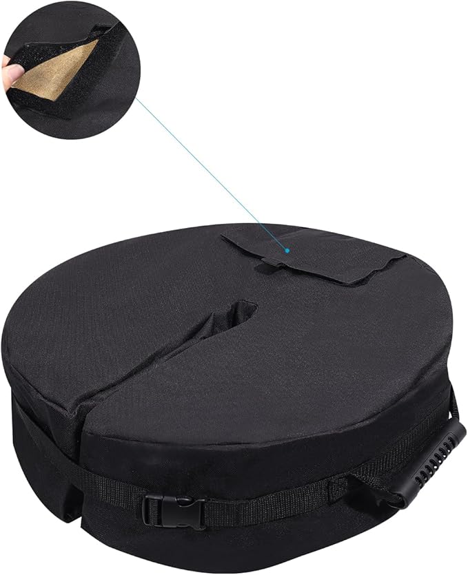 SUQ I OME Outdoor Umbrella Base Weight Bag, Fillable Sand Bags for Patio Garden Umbrella Stand,Round