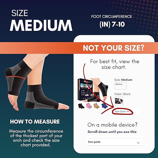 Ankle Brace for Women & Men - Compression Socks 20-30mmHg, Achilles Tendonitis, Plantar Fasciitis Relief, Sprained Ankle, Heel Spurs, Foot Swelling & Fatigue, Arch Support (1 Pair)