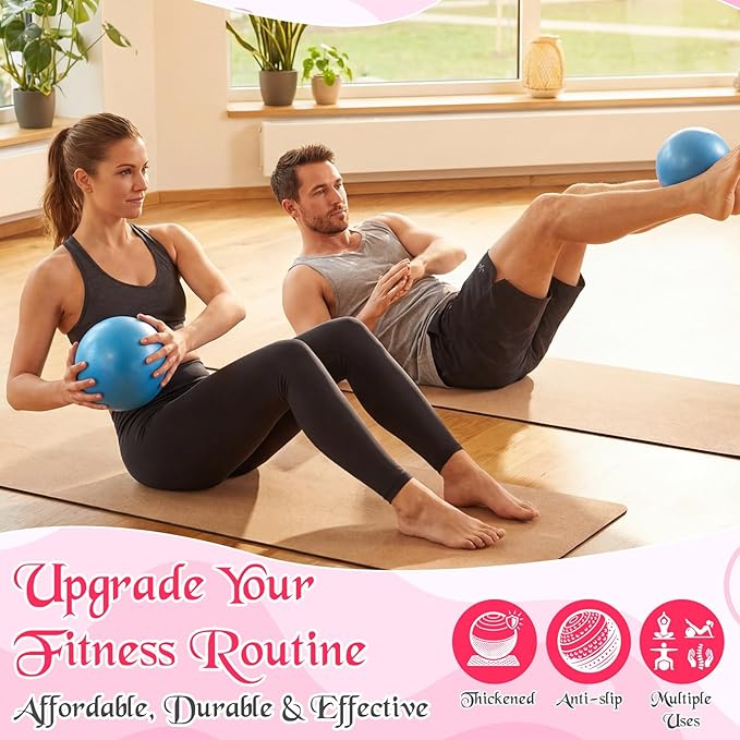 Sotiff 20 Pcs Small Exercise Pilates Ball Bulk 9 Inch Mini Yoga Ball Anti Burst and Slip for Stability Fitness Physical Therapy Stretching & Core Workout at Home Gym Class