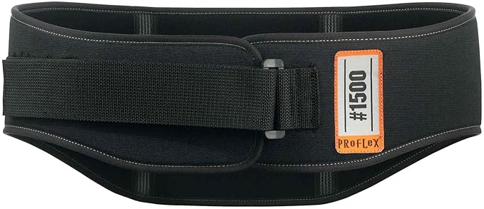 Ergodyne ProFlex 1500 Weight Lifters Style Back Support Belt, XX-Large, Black