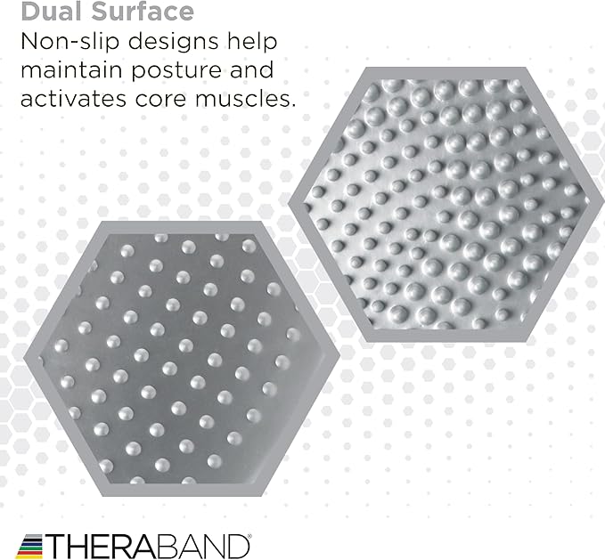 THERABAND Stability Disc, 13-Inch Silver, Latex-Free, Pre-Inflated Balance Cushion for Core Strength, Wobble Seat for Posture & Active Sitting, Wobble Disc for Office Chair or Rehab