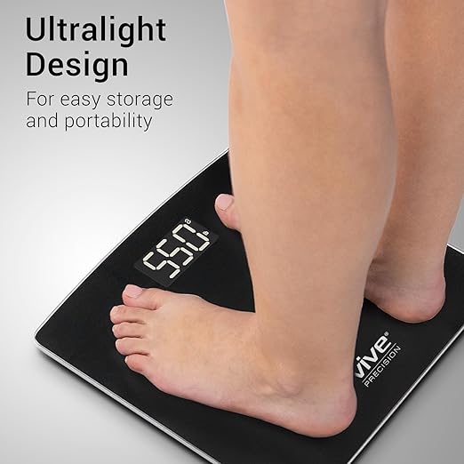 Vive Smart Body Weight Scale (550lbs Capacity) - Heavy Duty Bariatric Digital Scale for BMI - Plus Size, Large Display - Bathroom Device for Health Extra Wide Base & Smartphone Connectivity
