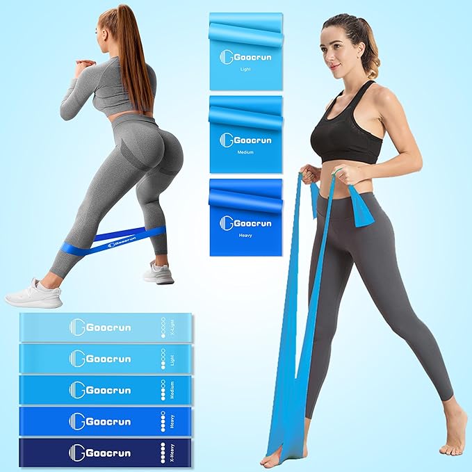 Goocrun Pilates Ring Set Exercise Equipment, with Exercise Resistance Bands Set, Pilates Ball, Sliding Disks. Portable Home Gym - with Fitness Guide Poster