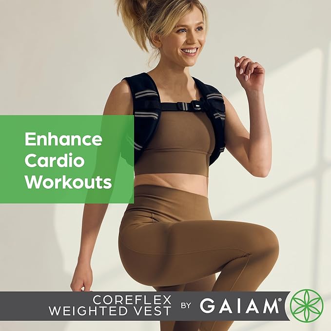 Gaiam PrecisionFit Weighted Vest for Women and Men, Adjustable Weighted Workout Vest for Walking, Running, Strength Training