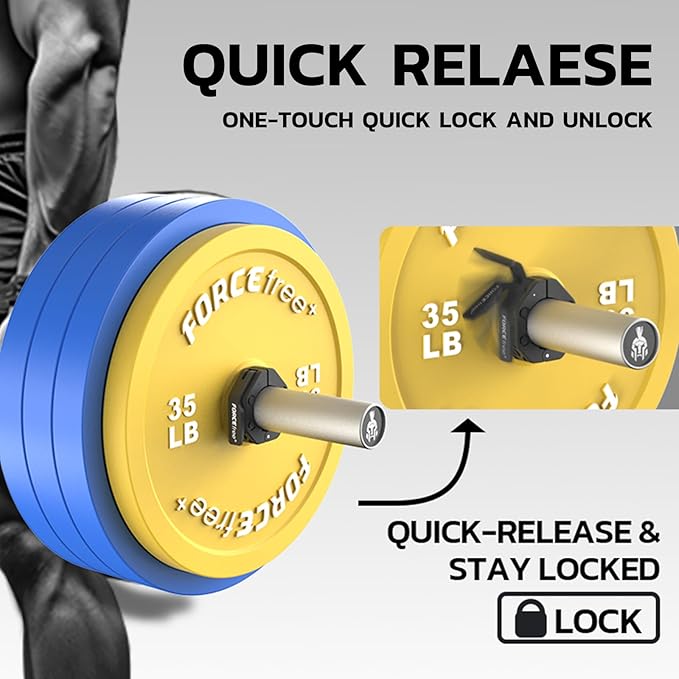 Quick Release Barbell Collars - Slim Design, Non-Slip Secure, High-Strength Durable, Magnetic Convenience - Fits 2-Inch Olympic Bars