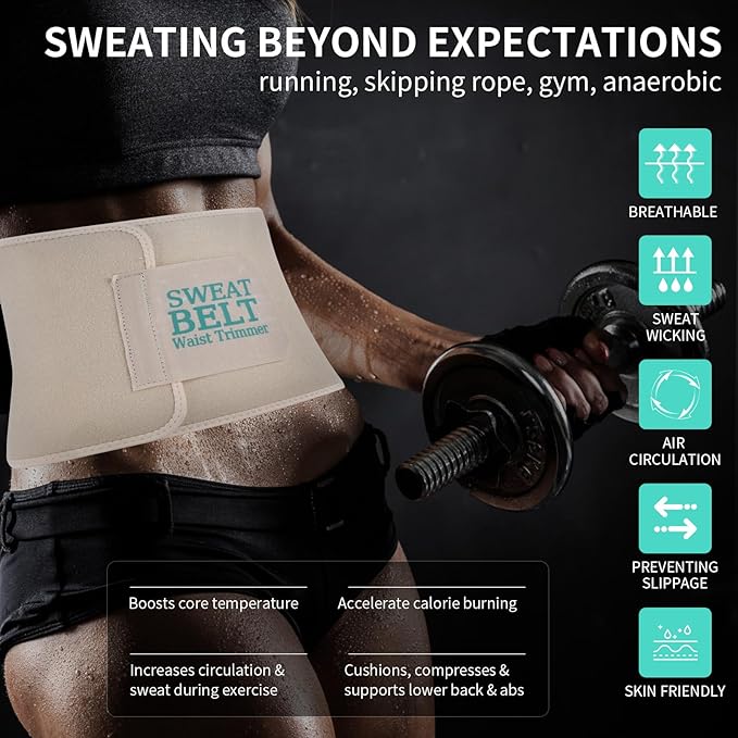 Lisacool Waist Trainer for Women Lower Belly Fat,Waist Sweat Band for Women,Belly Band Sweat Belt,Stomach Wrap,Body Shaper