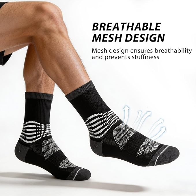 IRAMY Crew Compression Socks for Women Men with Ankle Arch Support Plantar Fasciitis Relief 3/6 Pairs