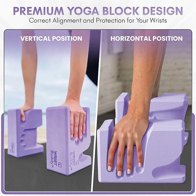 WRISTBuddy® Yoga Blocks 2-Pack (Left + Right) — Ergonomic, Hand-Shaped EVA Blocks for Wrist Relief & Better Grip | Doctor-Designed Support for Yoga, Pilates, Handstands, Push-Ups & Rehab
