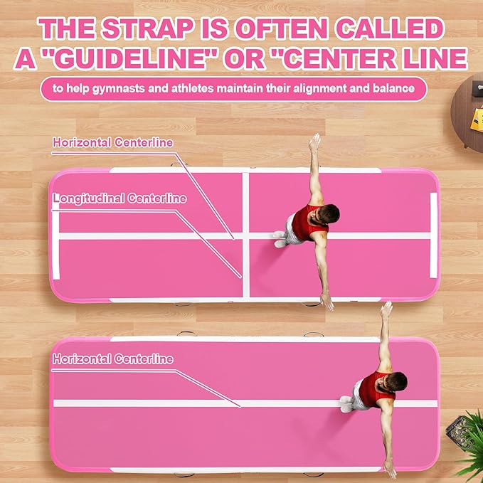 FBSPORT Inflatable Air Gymnastics Mat Training Mats 4/8 inches Thickness Gymnastics Tracks for Home Use/Training/Cheerleading/Yoga/Water with Pump