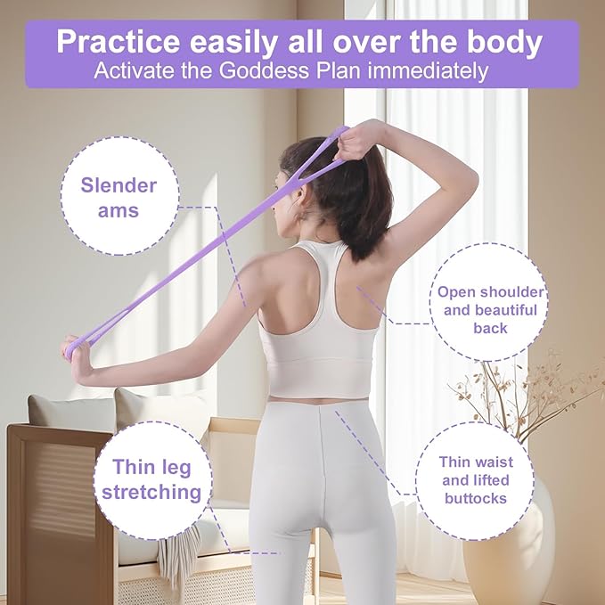Figure 8 Resistance Band with Handles, Elastic Bands for Working Out,Arm,Back,Shoulder Training Elastic Ropes,Exercise Equipment for Yoga, Pilates,Physical Therapy Stretching