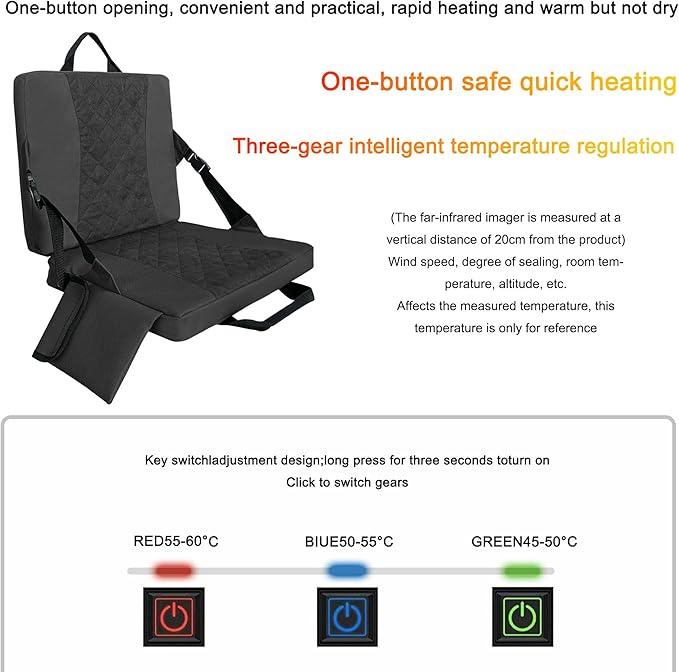 Stadium Seats Pad, Stadium Seat for Bleachers,Seat Cushion,Foldable Seats(Black)