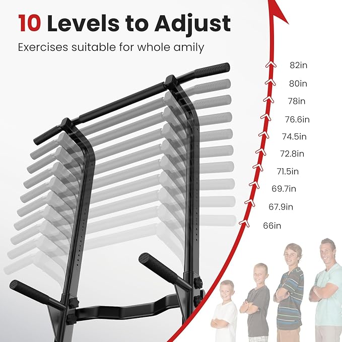 Dskeuzeew Pull Up Bar Free Standing for Multi-Function Home Gym Strength, Pull Up Dip Station Assistive Trainer Height Adjustable, Power Tower Training Heavy-Duty Fitness Equipment