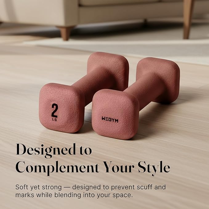 WeGym SafeGrip Square Dumbbells with Anti Slip Handles, Aesthetic Free Weights for Home Workouts, Stable Design Prevents Rolling during Floor Exercises