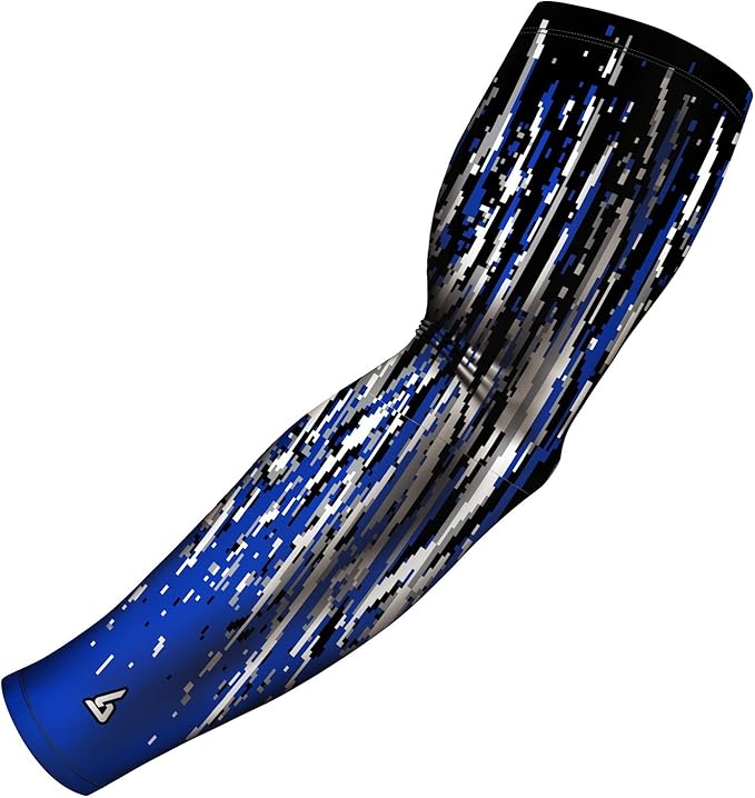 B-Driven Sports Pro Fit Compression Arm Sleeve for Men Women & Youth, Basketball Baseball Football, Single Digital Designs