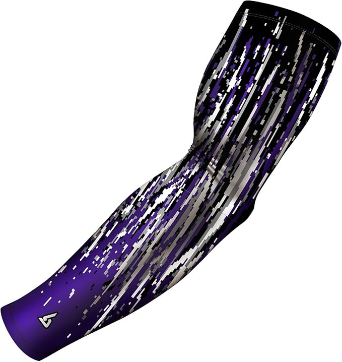 B-Driven Sports Pro Fit Compression Arm Sleeve for Men Women & Youth, Basketball Baseball Football, Single Digital Designs
