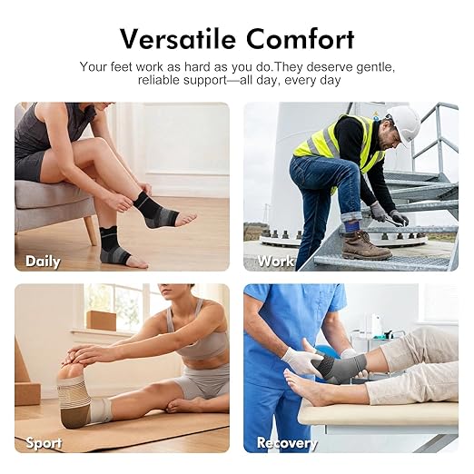 6 Pairs Plantar Fasciitis Socks for Men & Women, Ankle Brace Compression Socks with Arch Support for Achilles Tendonitis, Heel Pain, Swelling & Arthritis Relief, Black, X-Large