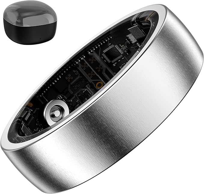 Smart Ring for Women Men, Fitness Ring with Heart Rate, SpO2, Sleep Monitoring, Pedometer Monitoring,IP68 Waterproof, No Subscription Fee(Silver 11)