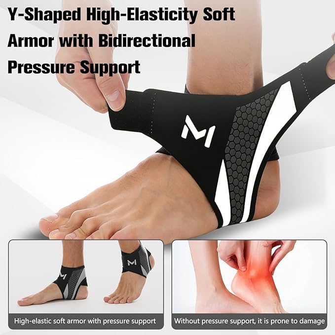 2 Pack Ankle Brace Compression Support Stabilizer for Men Women, Adjustable Lace up Ankles Sock,Basketball Ankle with Straps for Breathable Support for Sports Training and Daily Activity