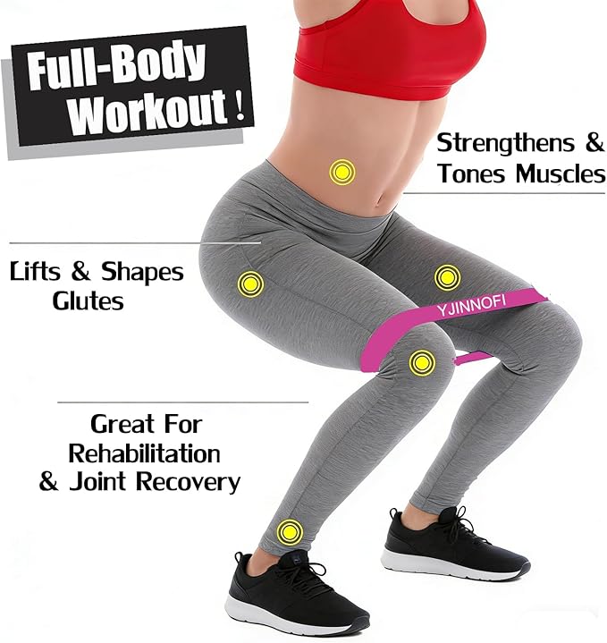 Resistance Bands for Working Out, 3-Pack for Home Gym with Carry Bag - Exercise Bands for Strength Training, Yoga, Pilates & Physical Therapy for Women and Men