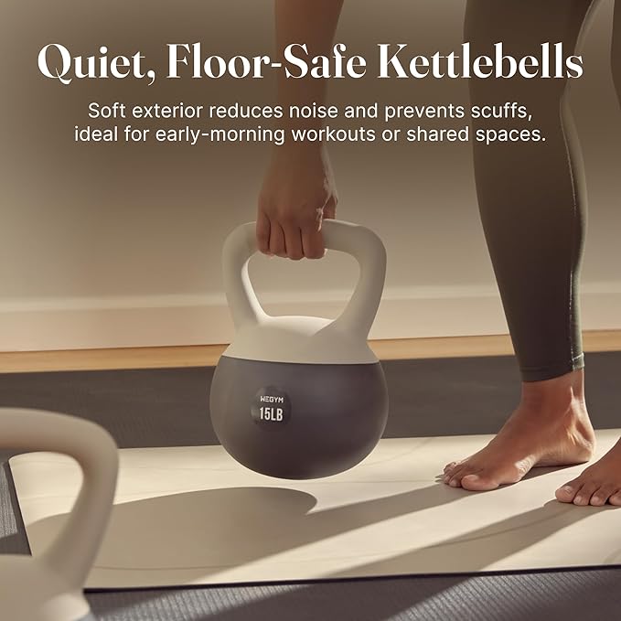 WeGym Soft Kettlebells with Cushioned Impact-Resistant Base and Anti-Slip, Wide-Grip Handle for Home Workouts, Weightlifting, and Full Body Strength Training