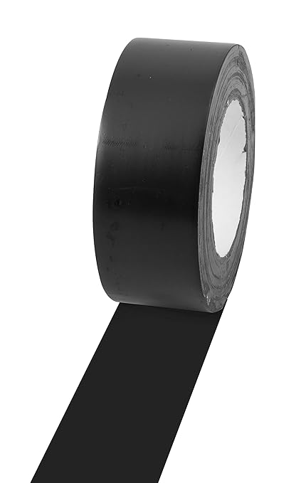 Champion Sports Vinyl Tape, 2” Wide x 36 Yards Long, Black - Durable Floor Marking Tape - Schools, Gyms, Restaurants