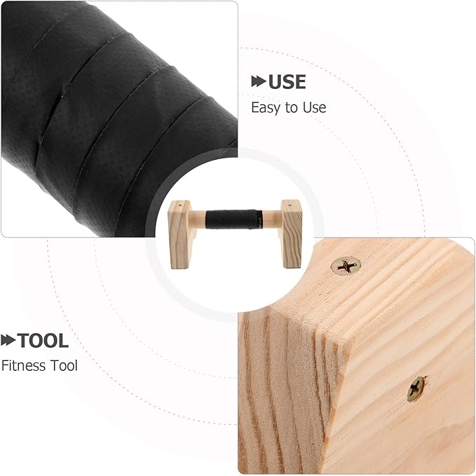 VALICLUD Wood Pushup Bars Parallel Bars 30cm Beech Wood Non-slip Parallettes Handstand Trainer Push up Handles for Men Women Home Gym Strength Training