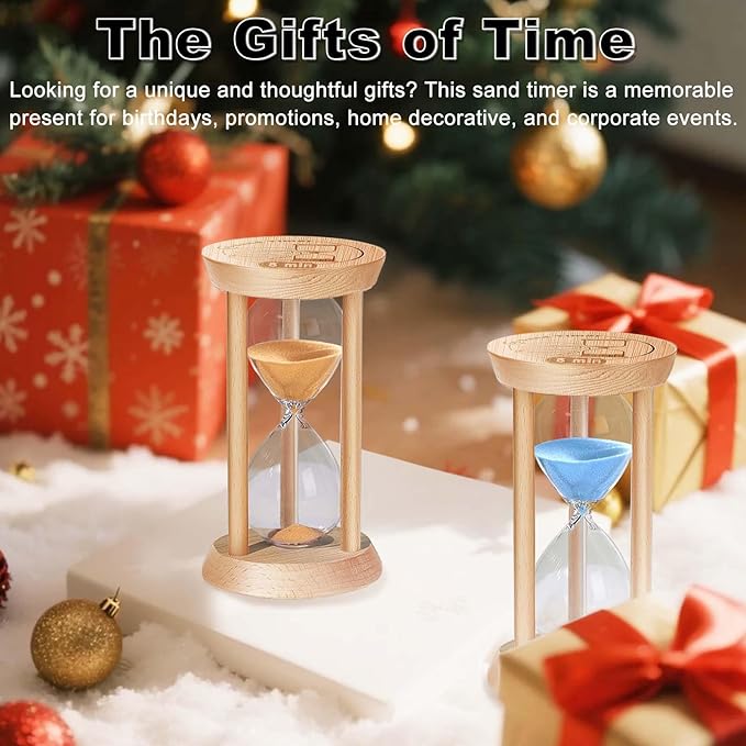 Wooden Sand Timer 3 Minute, 3 Min Sand Hourglass, Small SandClock, Reloj De Arena, Hour Glass Sandglass for Home, Office, Decorative, Game, Classroom