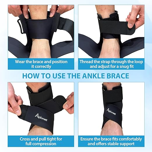 2-Pack Ankle Support Brace for Men & Women, Compression Ankle Wrap with Dual-Sided Stabilizers, Adjustable X-Strap & Open Heel for Sprain Recovery, Joint Stability & Sports Injury Relief