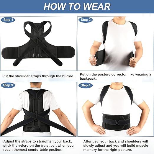 Back Brace Posture Corrector for Women and Men - Adjustable Posture Back Brace for Upper and Lower Back Pain Relief - Improve Back Posture and Lumbar Support,Small(Waist:24-29 Inches)