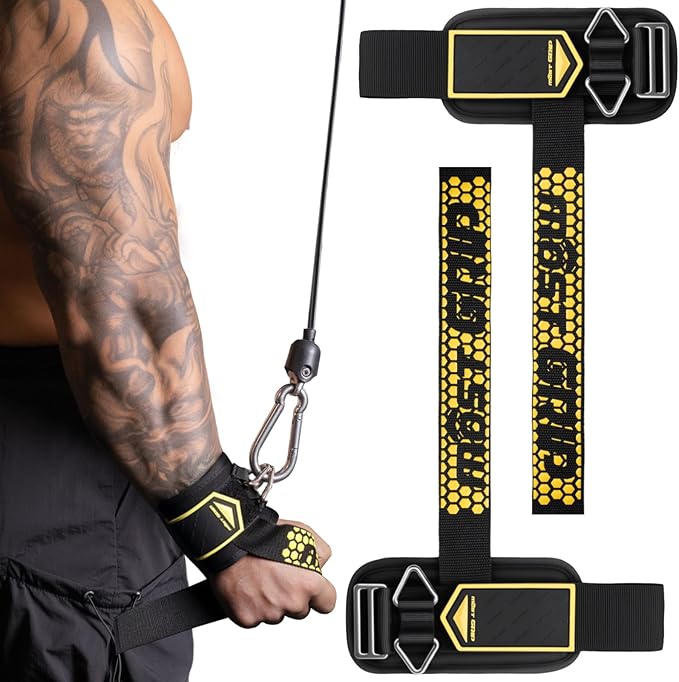 Drip Glue Non-Slip Wrist Straps for Weightlifting, 2-in-1 Lifting Straps with D Rings for Cable Machine Workout, 10mm Neoprene Padded Wrist Wraps for Weight Lifting Deadlift