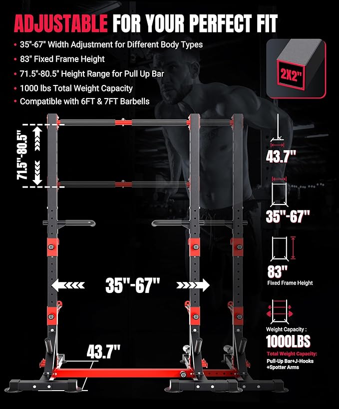 YOLEO Smith Machine & Squat Rack Combo, Multi-Functional Power Racks with Adjustable Width & Pull-Up Bar, Cable Crossover Power Cage, Independent Dual-Pulley System for Home Gym Garage Basement