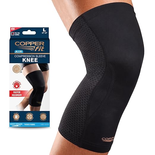 Copper Fit PRO Recovery Knee Compression Sleeve - Breathable, Second Skin Feel - Arthritis, Joint Pain, Circulation - For Men and Women (Small)