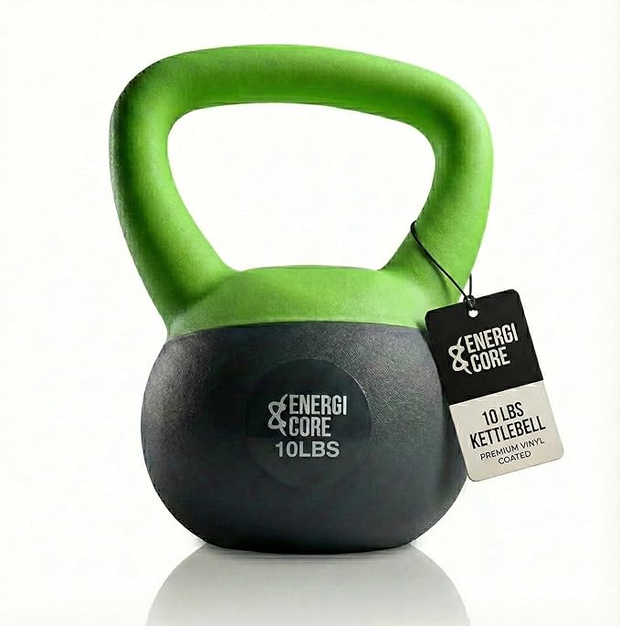 ENERGI CORE Kettlebell - Sand Filled Weight for Home Gym Workouts & Strength Training - Portable Exercise Kettle Bell for Women & Men