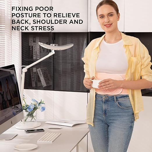 Vicorrect Posture Corrector for Women and Men: Back Support Brace Relieve Upper Back Shoulders Pain (Pink, Small)