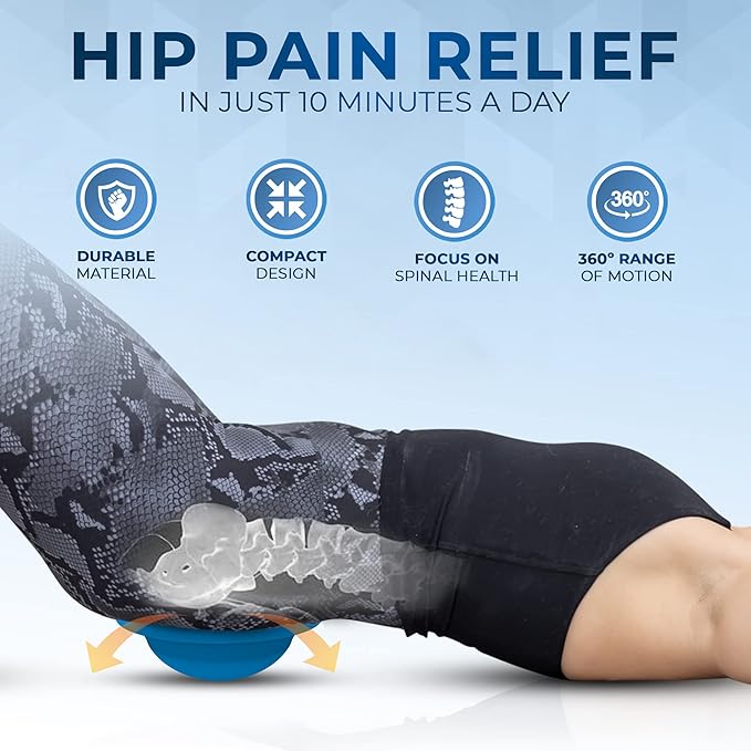 Lumia Wellness Sac Bowl - Lower Back and Hip Pain Relief, Clock Exercises, Pelvic Floor Exercises, Core Trainer Equipment for Strength & Stability, Non-Slip & Non-Marking Rubber