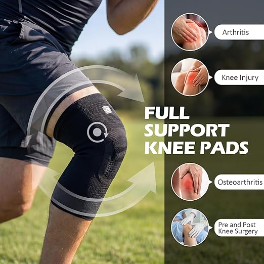 GOOGAH Knee Compression braces 2-Pack - Pain Relief Support for Arthritis, ACL & Meniscus Tears | Breathable Nylon Knee Sleeves for Men & Women | Sizes XXS-2XL