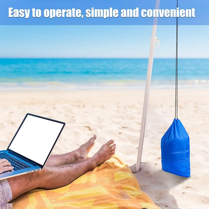 Saintrygo 2 Pack Sandbags for Beach Umbrella Heavy Duty Summer Canopy Tent Sandbags, Fillable Portable Windproof Weight Bag for Outdoor Canopy Legs, Tent Universal Sand Anchor Weights(2 Pieces)