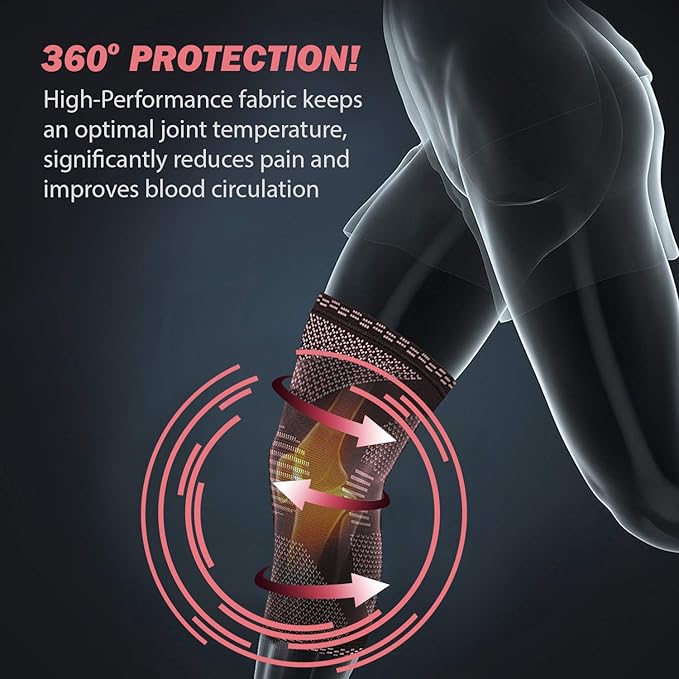 POWERLIX Leg Sleeve - Best Knee Brace for Leg Pain for Men & Women Knee Support for Running, Basketball, Weightlifting, Gym, Workout, Sports â€“Please Check Sizing Chart
