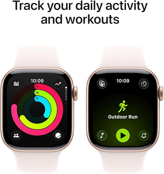 Apple Watch Series 11 [GPS 42mm] Smartwatch with Rose Gold Aluminium Case with Light Blush Sport Band - S/M. Sleep Score, Fitness Tracker, Health Monitoring with AppleCare+ (2 Years)