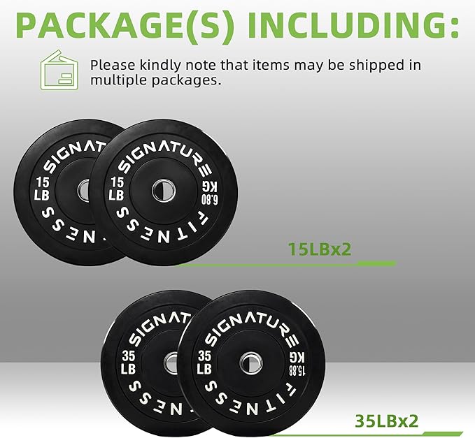 Fitvids Olympic Bumper Plates Set, 2" Weight Plates for Strength Training & Weightlifting, Paris or Set or Set with Barbell, Multiple Options