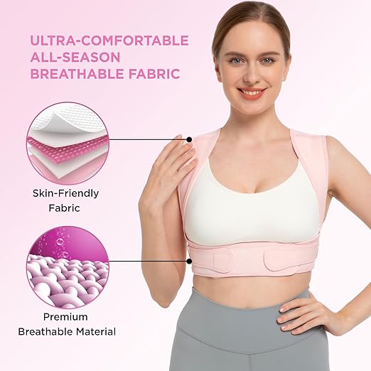 Vicorrect Posture Corrector for Women and Men, Adjustable Upper Back Brace for Clavicle Support and Providing Pain Relief from Neck, Shoulder, and Upper Back (S/M)