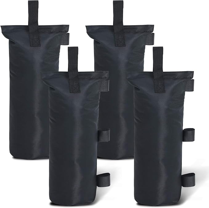 ABCCANOPY 100 LBS Extra Large Canpoy Sand Bags for Ez Pop up Canopy Tent Outdoor Instant Canopies, 4-Pack, Black (Without Sand)
