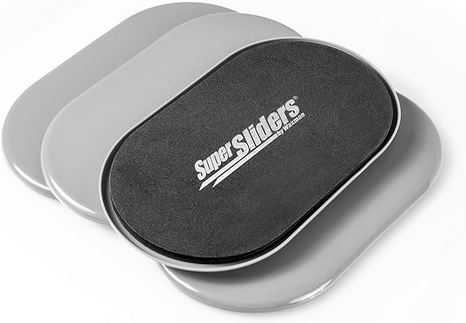Super Sliders4744095N Reusable XL Heavy Furniture Sliders for Carpet- Quickly and Easily Move Any Item, 9-1/2" x 5-3/4' Gray (4 Pack)