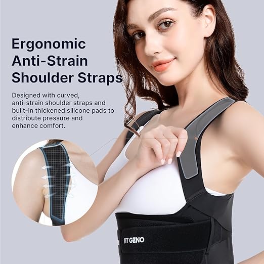 Fit Geno Posture Corrector for Women Invisilite: Invisible Lightweight Back Brace for Neck Shoulder & Upper Back Pain Relief - Improve Posture Correct Hunchback Slouching Under Clothes XX-Large