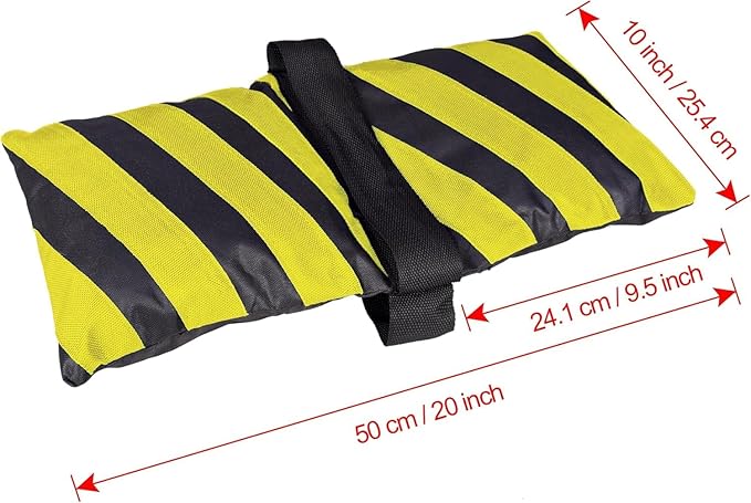EMART 4 Packs Sand Bags Heavy Duty Sandbags Photography Accessories with 6 Spring Clamps for Backdrop Stand, Light Stand, Photo Tripod, Canopy Weights, Party Pop Up Tent, Fishing, Camping-Yellow