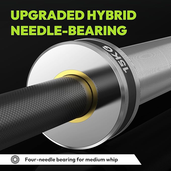 Olympic Barbell 4 ft/5 ft/6 ft/6.5ft/7 ft, 2 Inch Straight Womens Bars, Weight Bar for Strength Training, Weightlifting, Squat, Hip Thrust, Bench Press, Deadlift, 500 lb - 1000 lb Capacity
