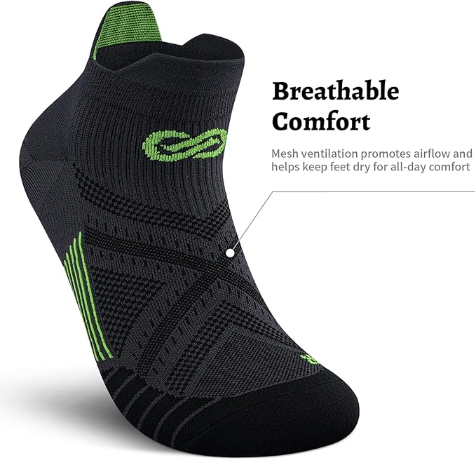 PAPLUS Compression Socks for Men & Women, 2/4/6 Pairs Ankle Running Socks with Arch Support, Ankle Support, Plantar Fasciitis