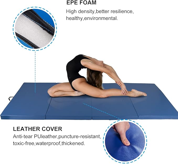 Polar Aurora 4'x8'x2 Thick Folding Gymnastics Exercise Mat Aerobics Stretching Yoga Mats