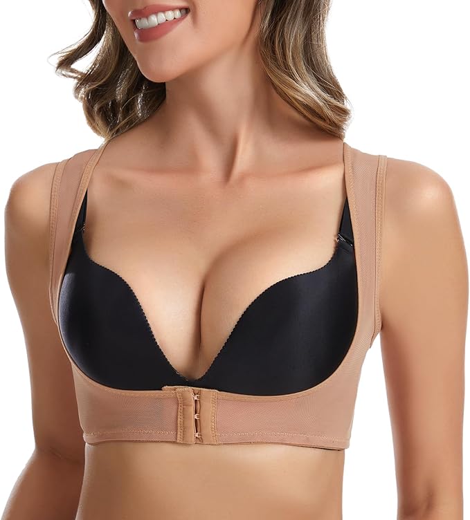 QWD Sleeveless Chest Brace Push up for Woemn Posture Corrector Back Shaper Vest Shapewear Tops