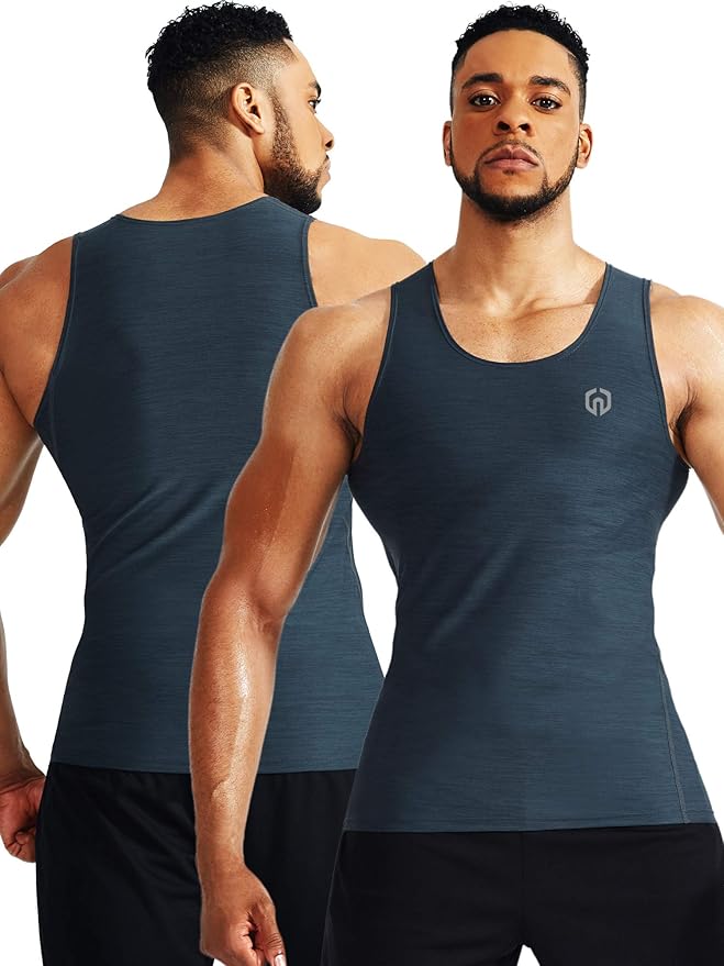 NELEUS Men's 3 Pack Athletic Compression Under Base Layer Sport Tank Top